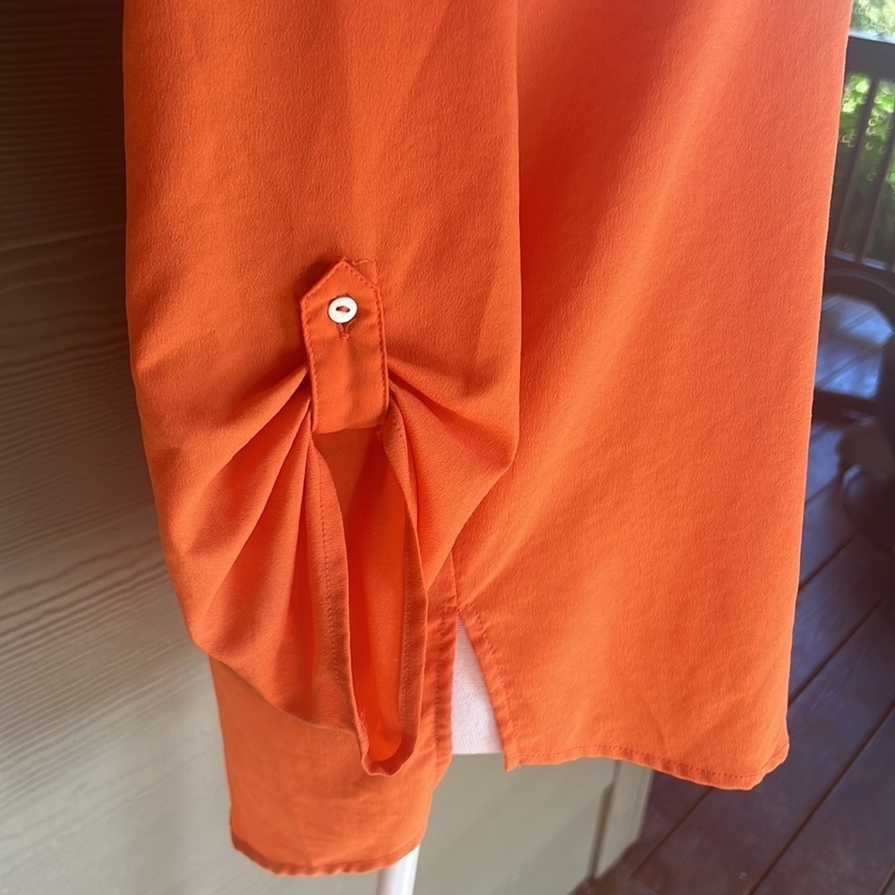 Zara Basic Roll Tab Sleeve Blouse - image 2